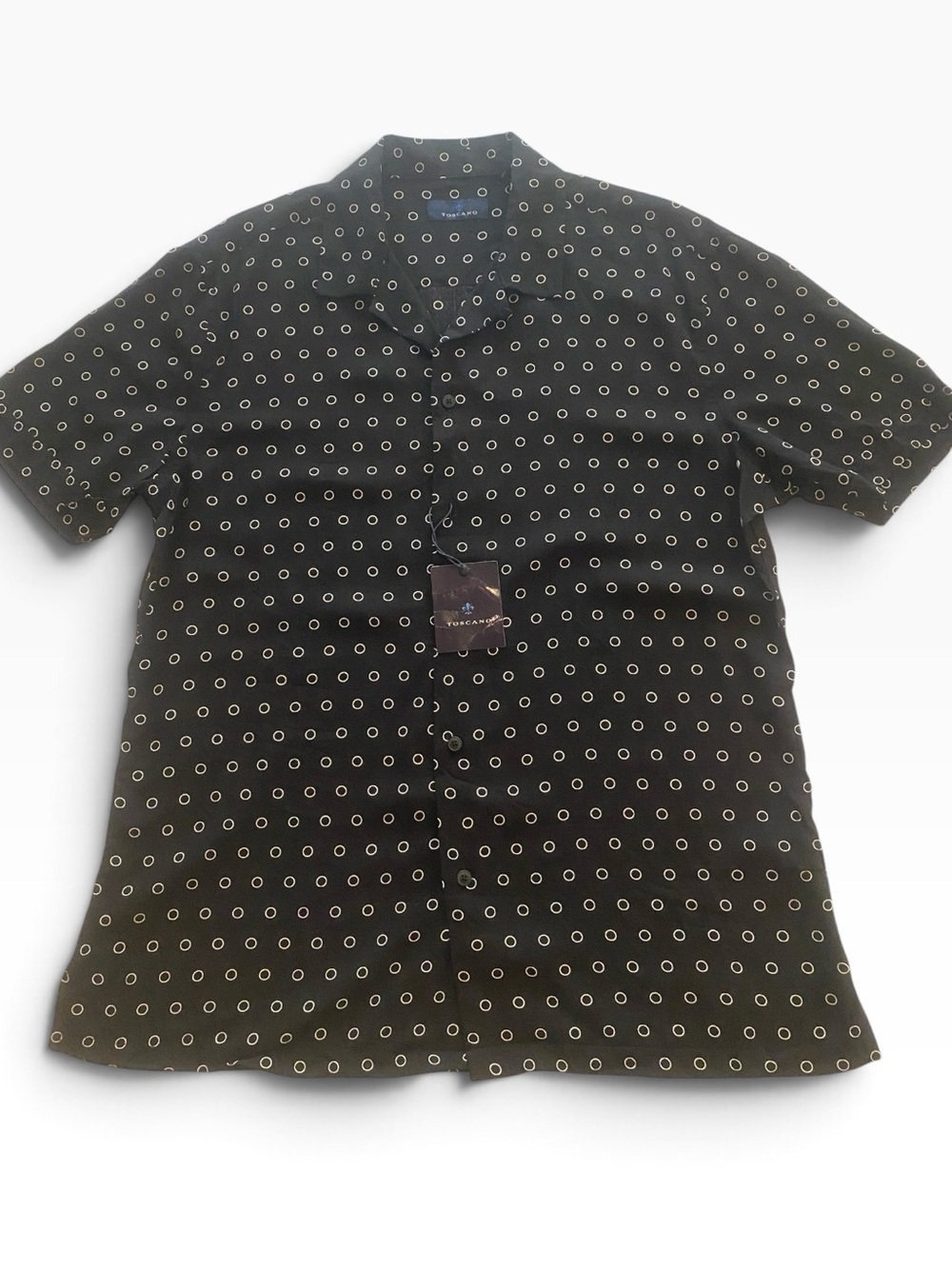 Men’s Short Sleeve Black White Circle Print new medium